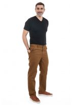 Pantalon twill doux marron fauve Sinha face