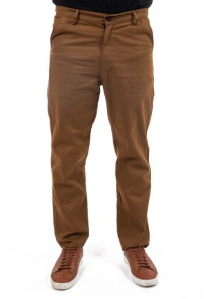 Pantalon twill doux marron fauve Sinha zoom