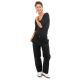 Pantalon cool chic large epais noir face femme