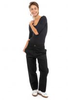 Pantalon cool chic large epais noir face femme