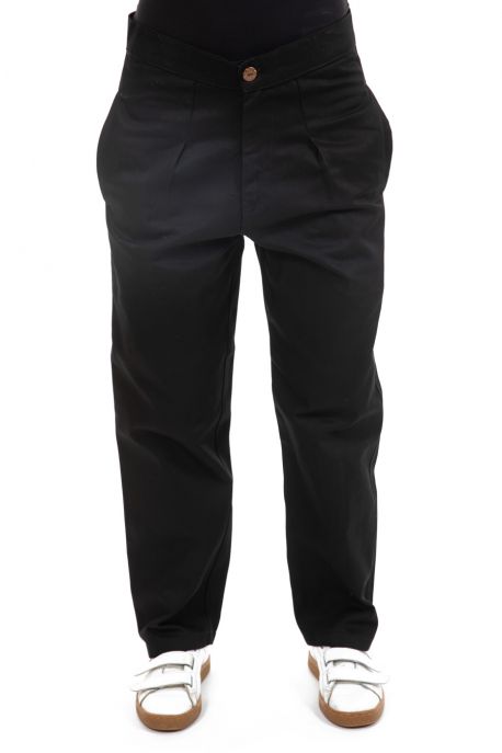 Pantalon cool chic large epais noir zoom femme
