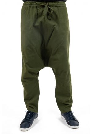 Sarouel droit twill doux kaki Nino zoom