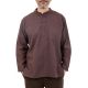 Chemise 3 boutons mao coton epais marron zoom