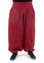 Pantalon sarouel baggy cargo ethnique rouge