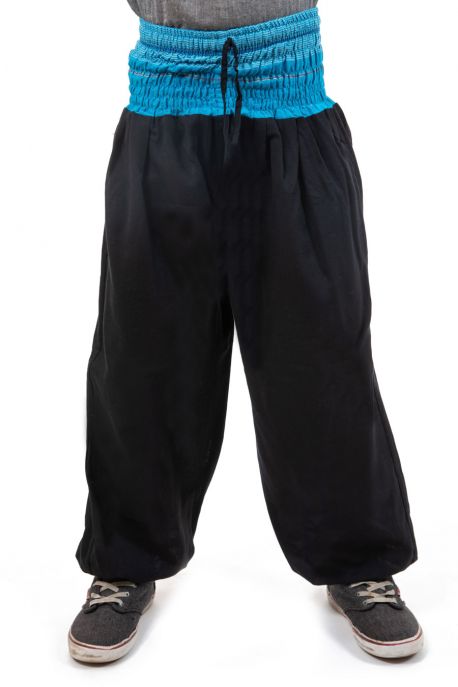 Pantalon sarouel enfant sari bleu zoom