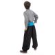 Pantalon sarouel enfant sari bleu face