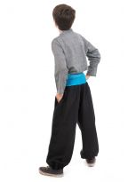 Pantalon sarouel enfant sari bleu face