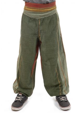 Pantalon aladin enfant green indian sari zoom
