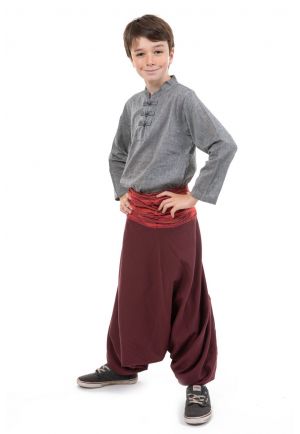 Sarouel enfant ceinture plissee elastique Bakah face