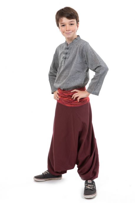 Sarouel enfant ceinture plissee elastique Bakah face