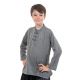 Chemise ethnique enfant col mao grise face
