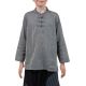 Chemise ethnique enfant col mao grise zoom