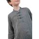 Chemise ethnique enfant col mao grise