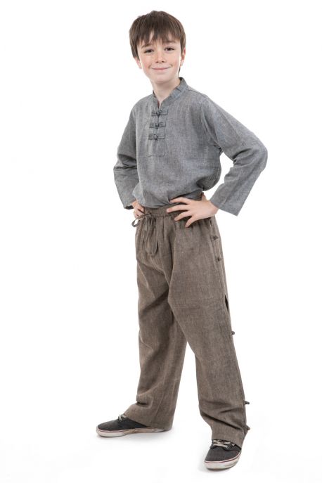 Pantalon large japonais enfant zen face
