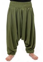 Sarouel elastique uni sarwel indian aladin kaki fonce