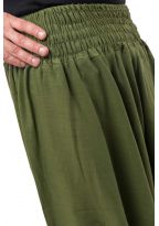 Sarouel elastique uni sarwel indian aladin kaki fonce