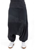 Sarouel imprime noir gris Badala