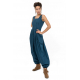 Combi sarouel femme chic fourche basse petrol blue Chala