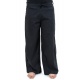 Pantalon mixte large droit basique coton leger noir uni Pyanta