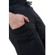 Pantalon mixte large droit basique coton leger noir uni Pyanta