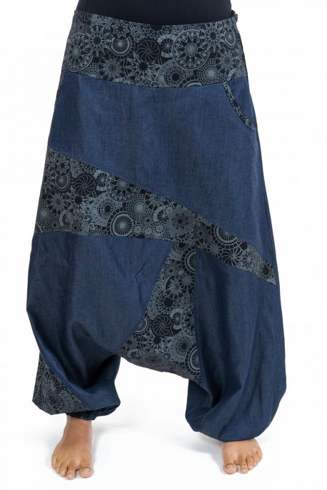 Sarouel femme jean denim extra doux et print full size