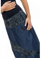 Sarouel femme jean denim extra doux et print full size