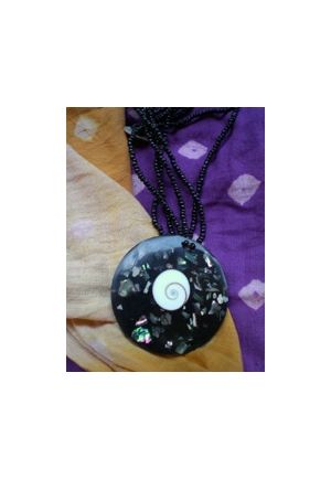 CO909 collier resine shiva eye et bout de nacre pawa