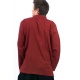 K11521 Chemise homme Col mao nepalaise rouge fonce