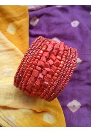 BR209 Bracelet perles de verres et pierres semi-precieuses