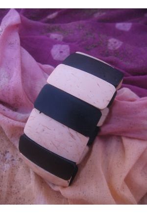 BR411 bracelet coco carre noir et blanc