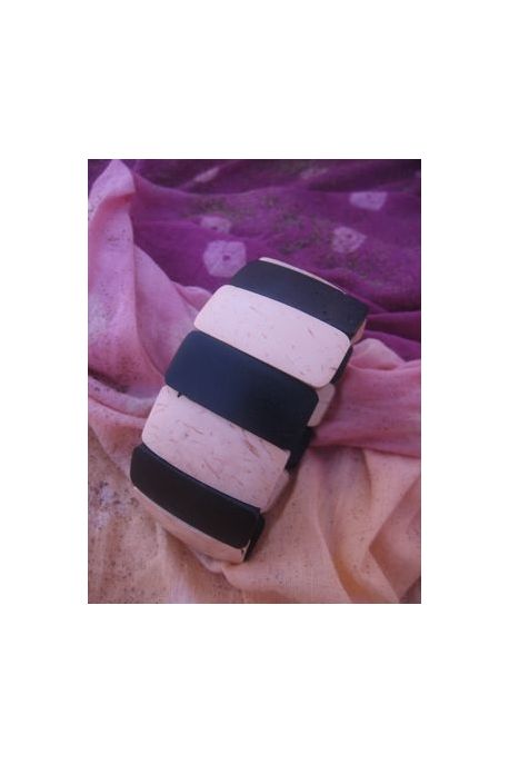 BR411 bracelet coco carre noir et blanc