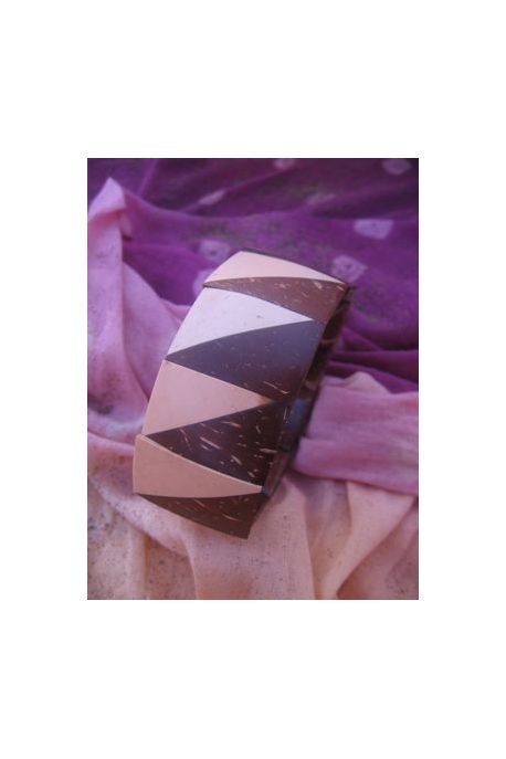 BR413 bracelet coco triangle marron et blanc