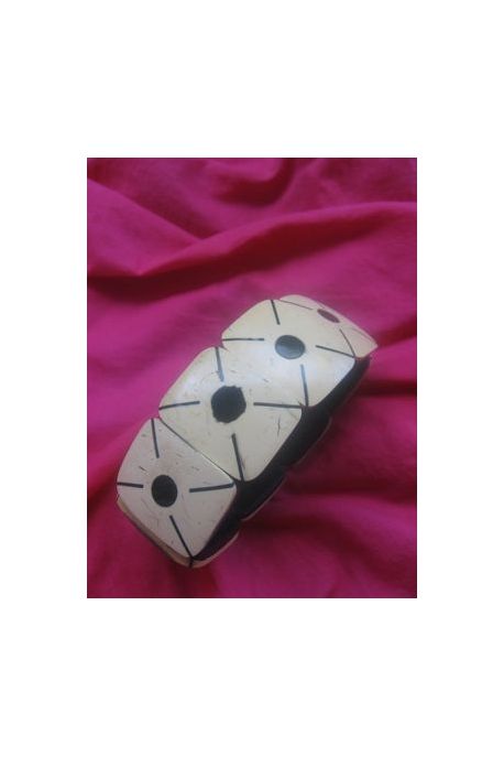 BR416 bracelet coco rectangle rond noir central