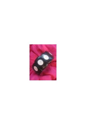 BR902 bracelet resine noir et œil Sainte Lucie