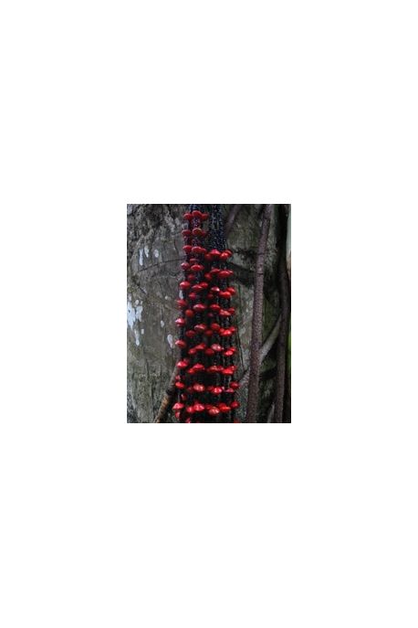 CO500 sautoir graine rouge et perles de verre