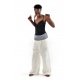 Pantalon Fisherman Thai Creme et bleu