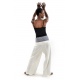 Pantalon Fisherman Thai Creme et bleu