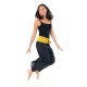 Pantalon Fisherman Thai noir rayure jaune soleil