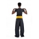 Pantalon Fisherman Thai noir rayure jaune soleil