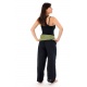 Pantalon fisherman noir vert