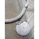 CO300 collier coquillage OLON multistring perle de verre blanche