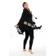 Poncho laine douce Nepal Noir et blanc etoile des neiges