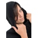 Poncho laine douce Nepal Noir et blanc etoile des neiges