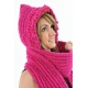 Capuche Echarpe moufle pure laine douce Le 3 en 1 