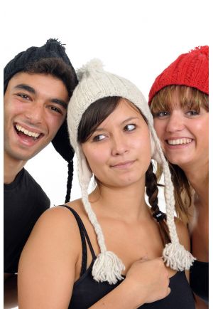 Bonnet pompom nepalais pure laine douce