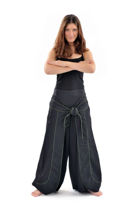 Pantalon Zen cache-tresor Noir et kaki