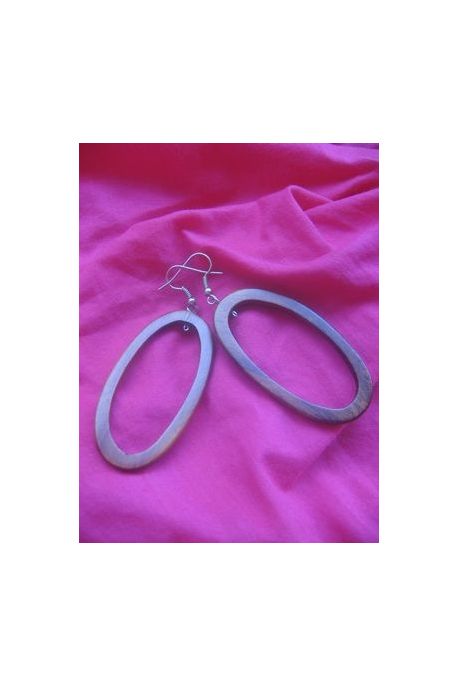 BO148 boucles doreilles bois ovales evidees