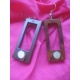 BO150 boucles d oreilles bois rectangle evide petit rond de bois