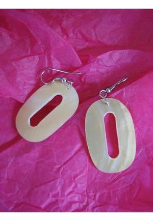 BO629 boucle d oreilles nacre ovale