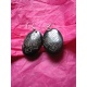 BO7023 Boucle d oreille os de buffle croix tibetaine noire